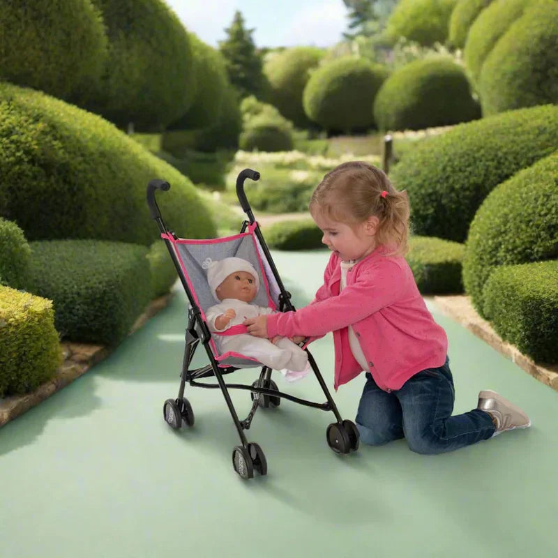 Baby Doll Pushchair – Foldable Toy Stroller for Kids